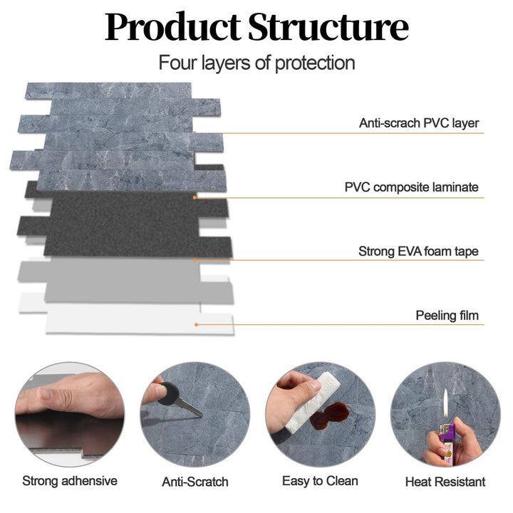 stone backsplash structure