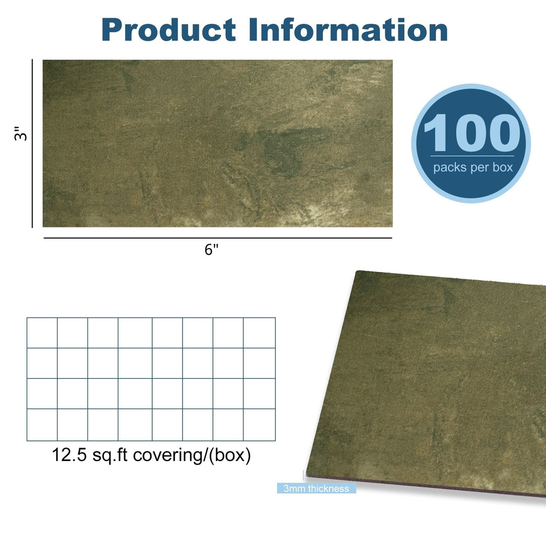 Antraue Bronze Peel and Stick Backsplash Size