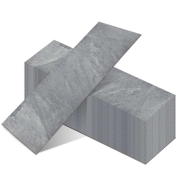 Peel-and-Stick Vinyl Wood Flooring in Stone Gray