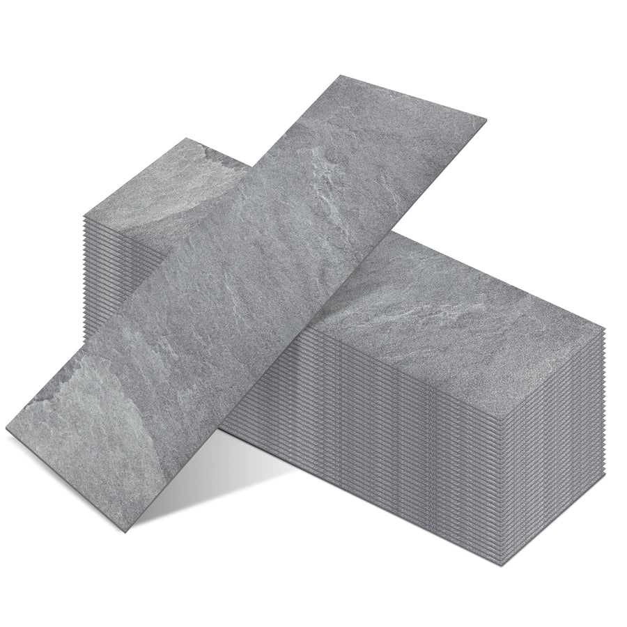 Peel-and-Stick Vinyl Wood Flooring in Stone Gray