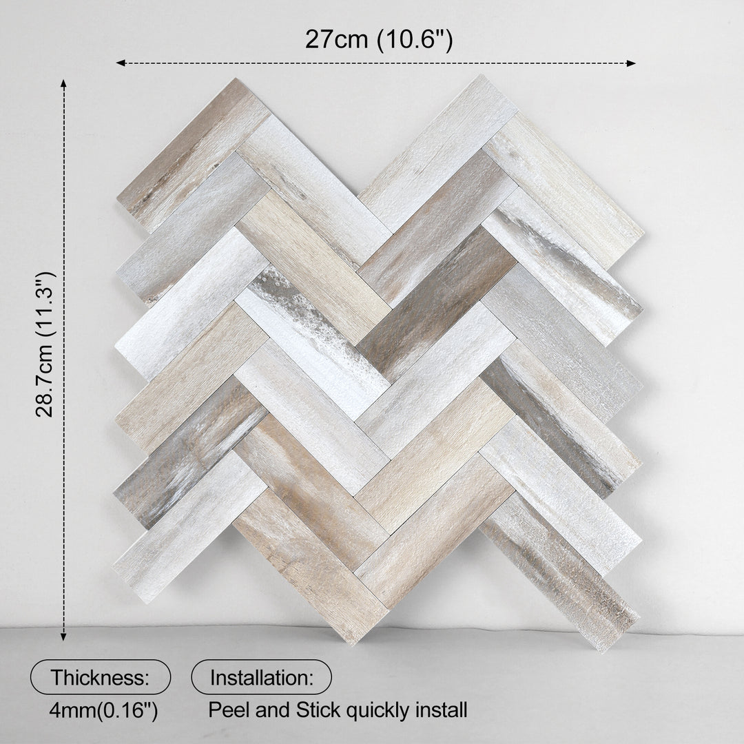 Self-adhesive tile size diagram