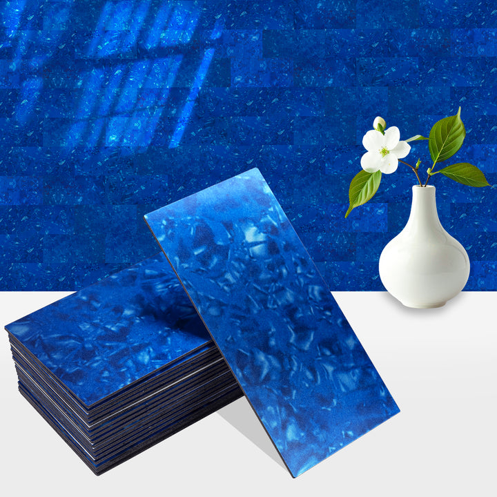Starburst Blue Peel and Stick Backsplash Brick Subway Tile
