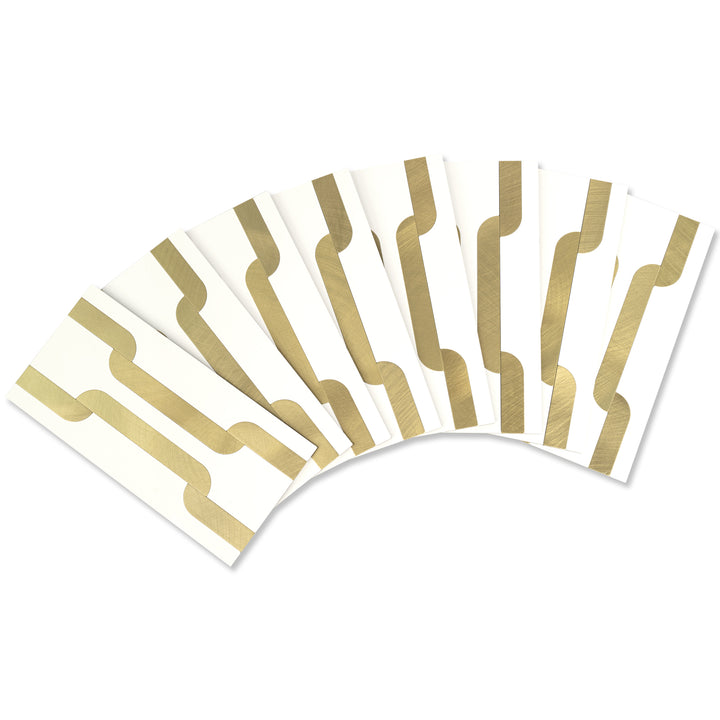 White With Gold Peel and Stick Backsplash  Brick Subway Tile