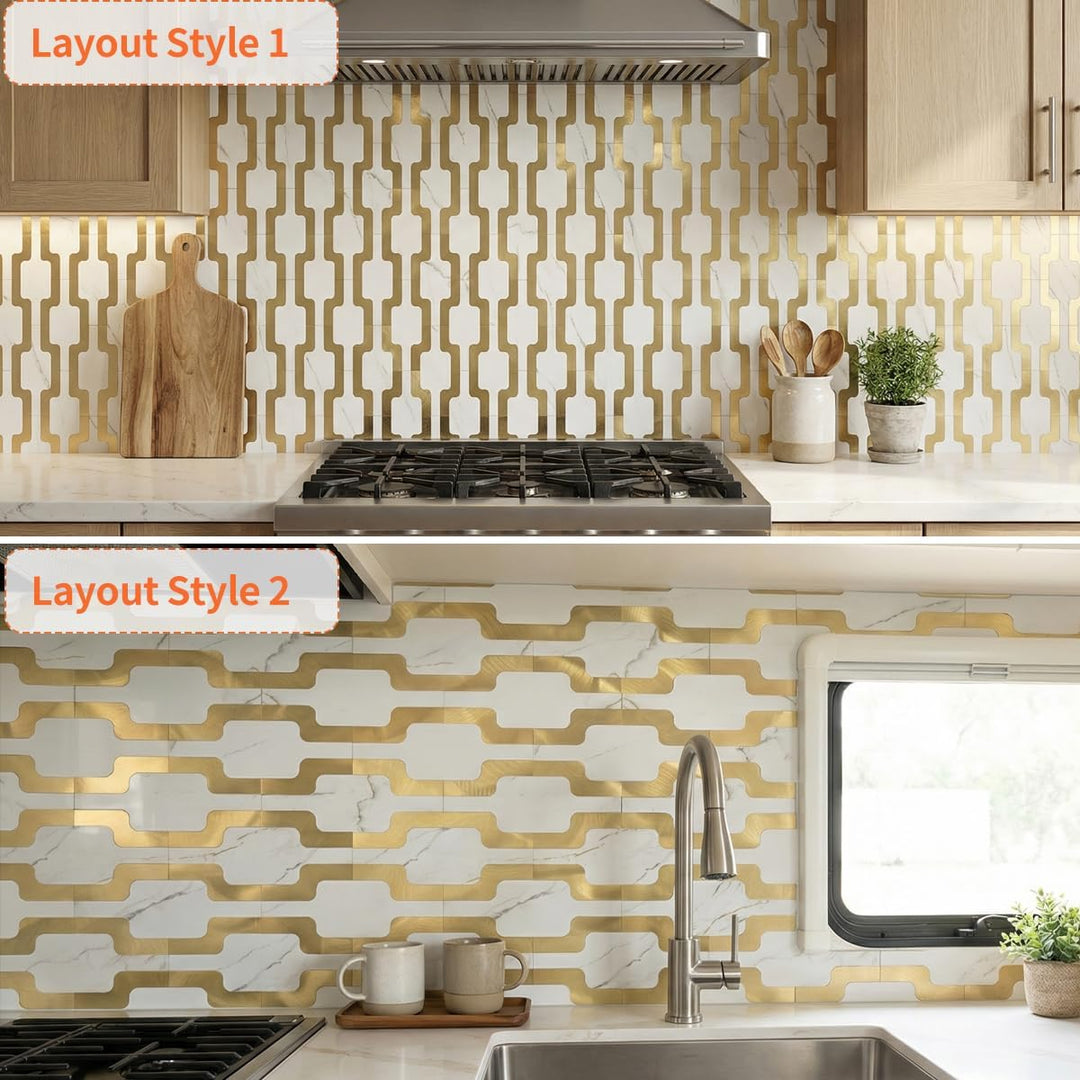 two layout peel and stick tiles
