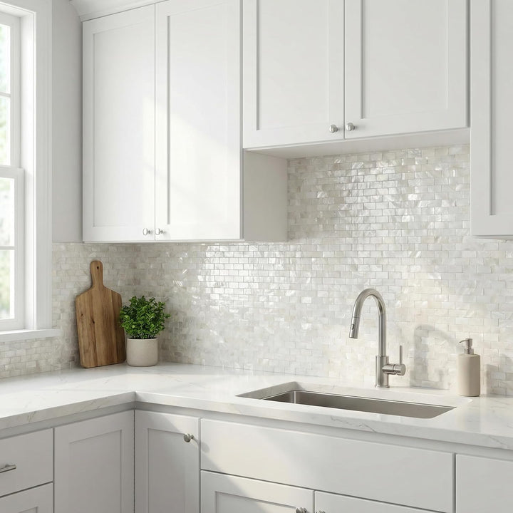 kitchen shell mosaic tiles