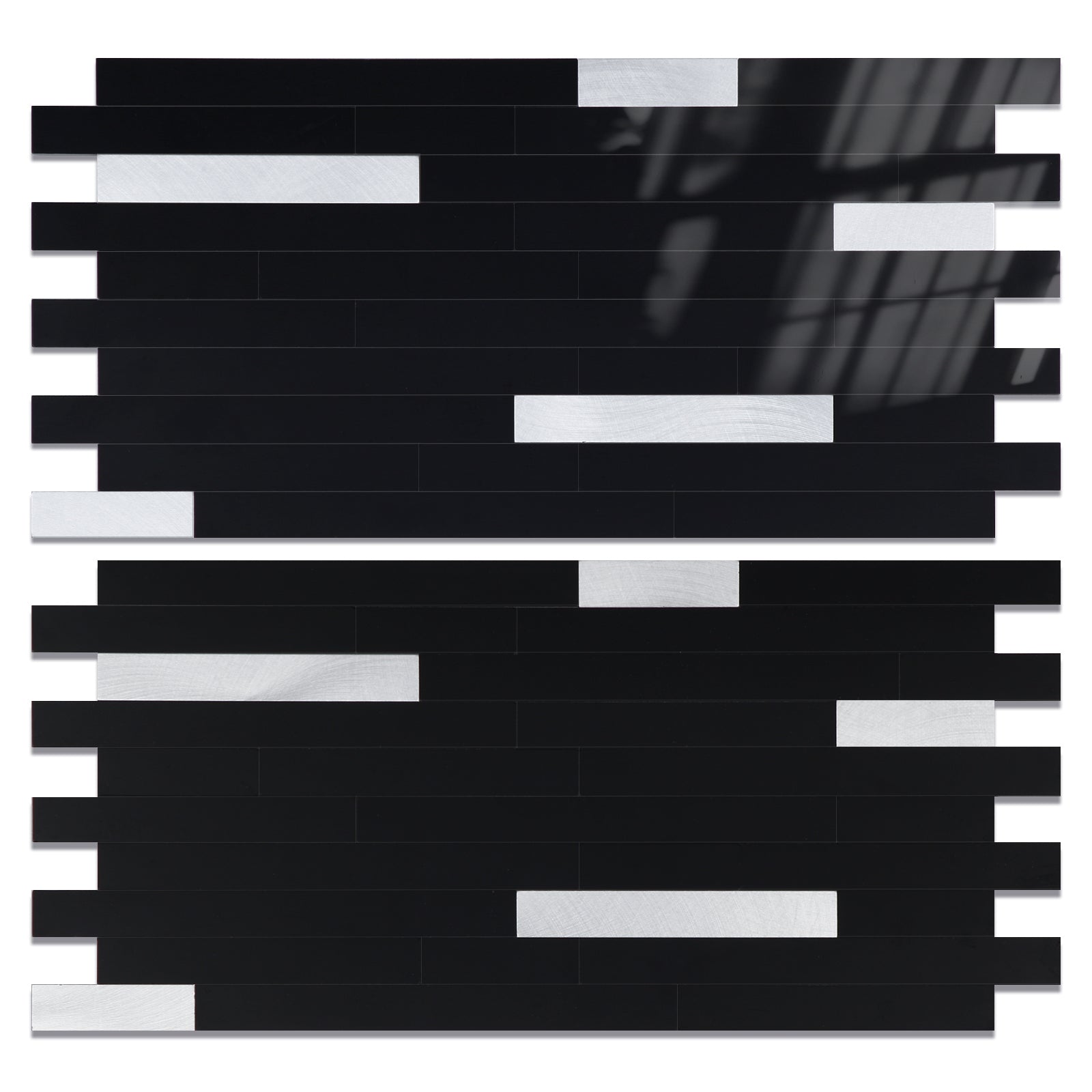 Black Peel and Stick Stone Metal  Backsplash