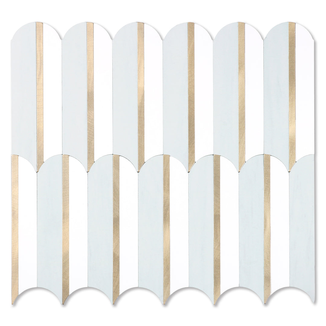  Glossy Dolomite & White Gold Tile