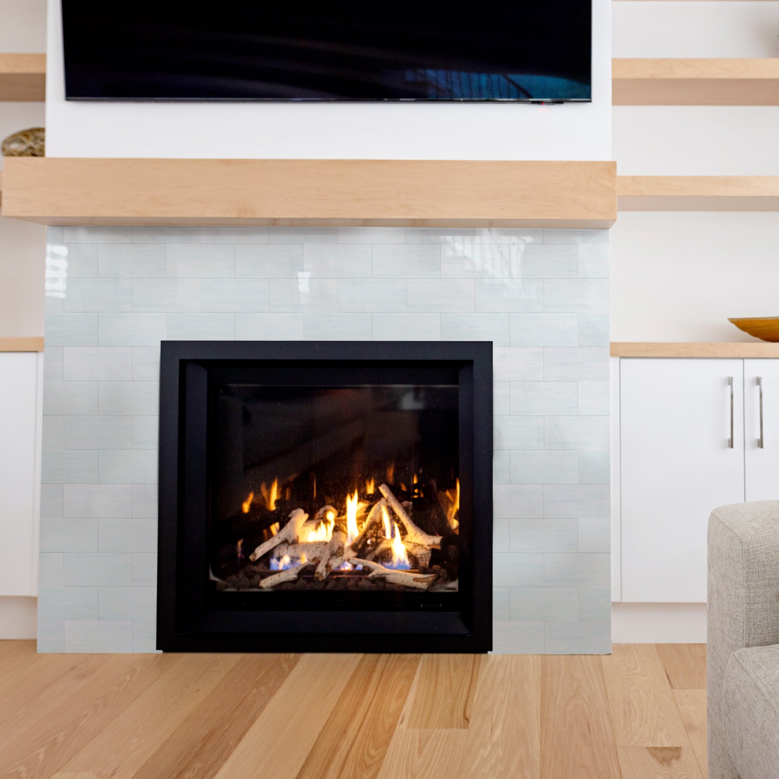 Luxurious finish for fireplace applications