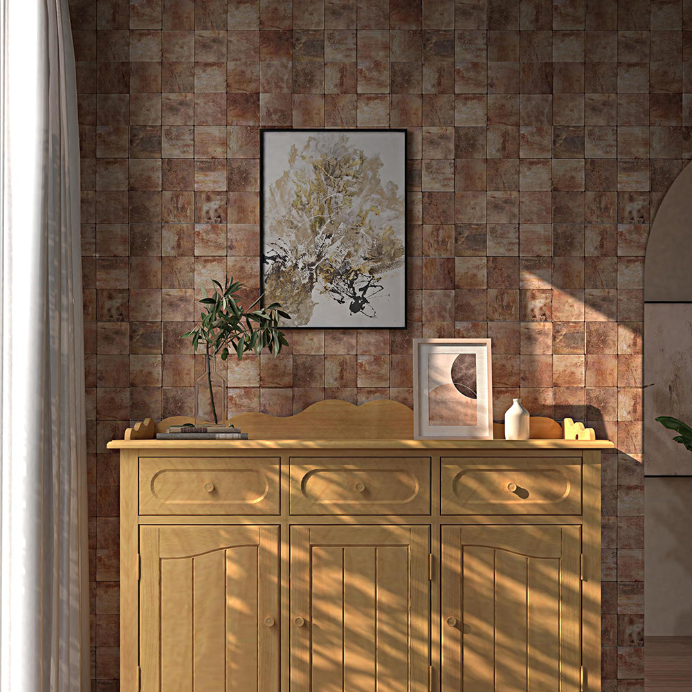copper peel and stick backsplash tile