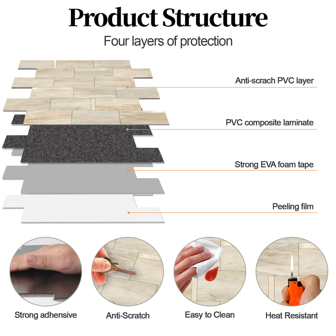 peel and stick tiles structure