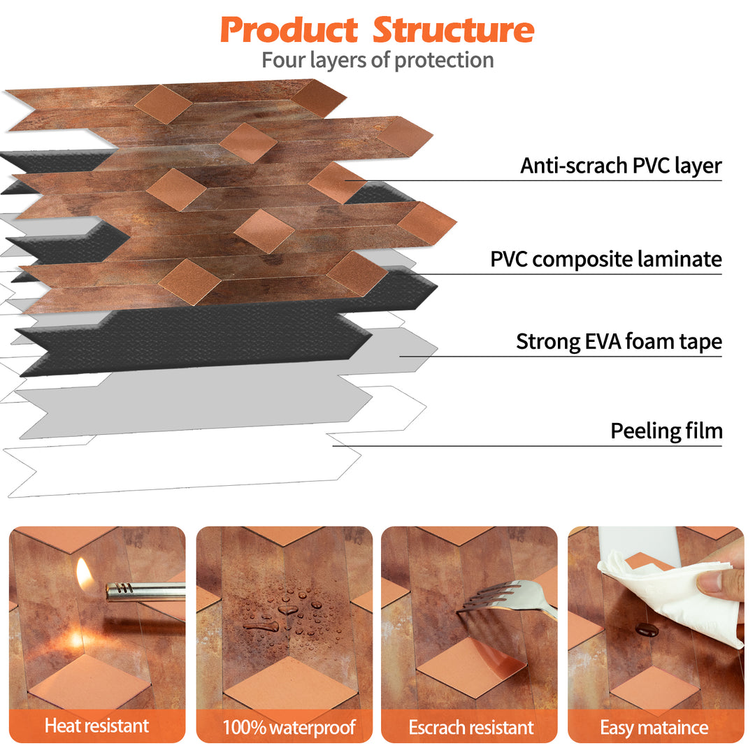 peel and stick tile structure