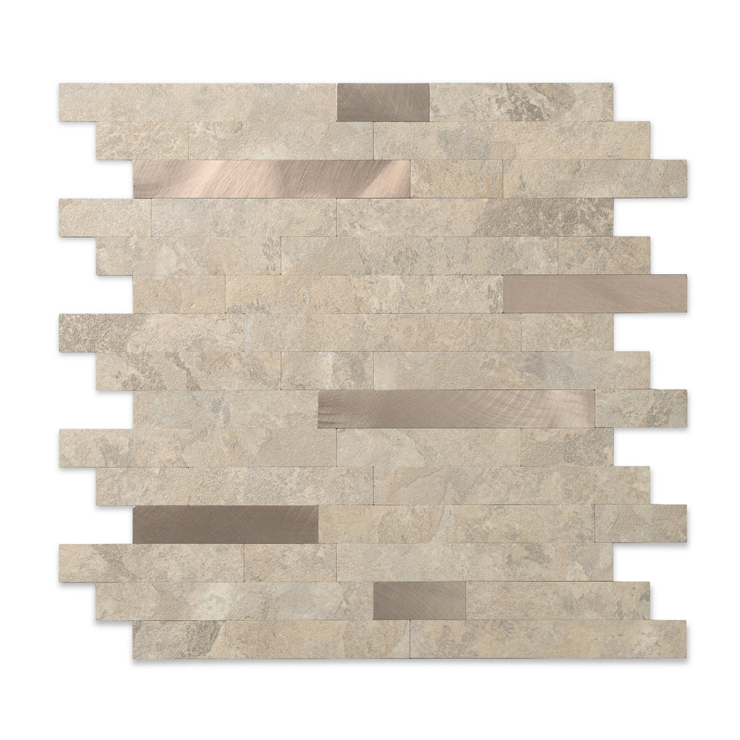 Beige stone linear blend tiles
