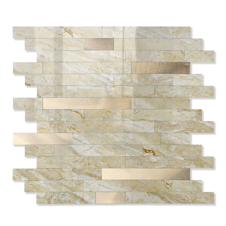Polished beige peel and stick tile