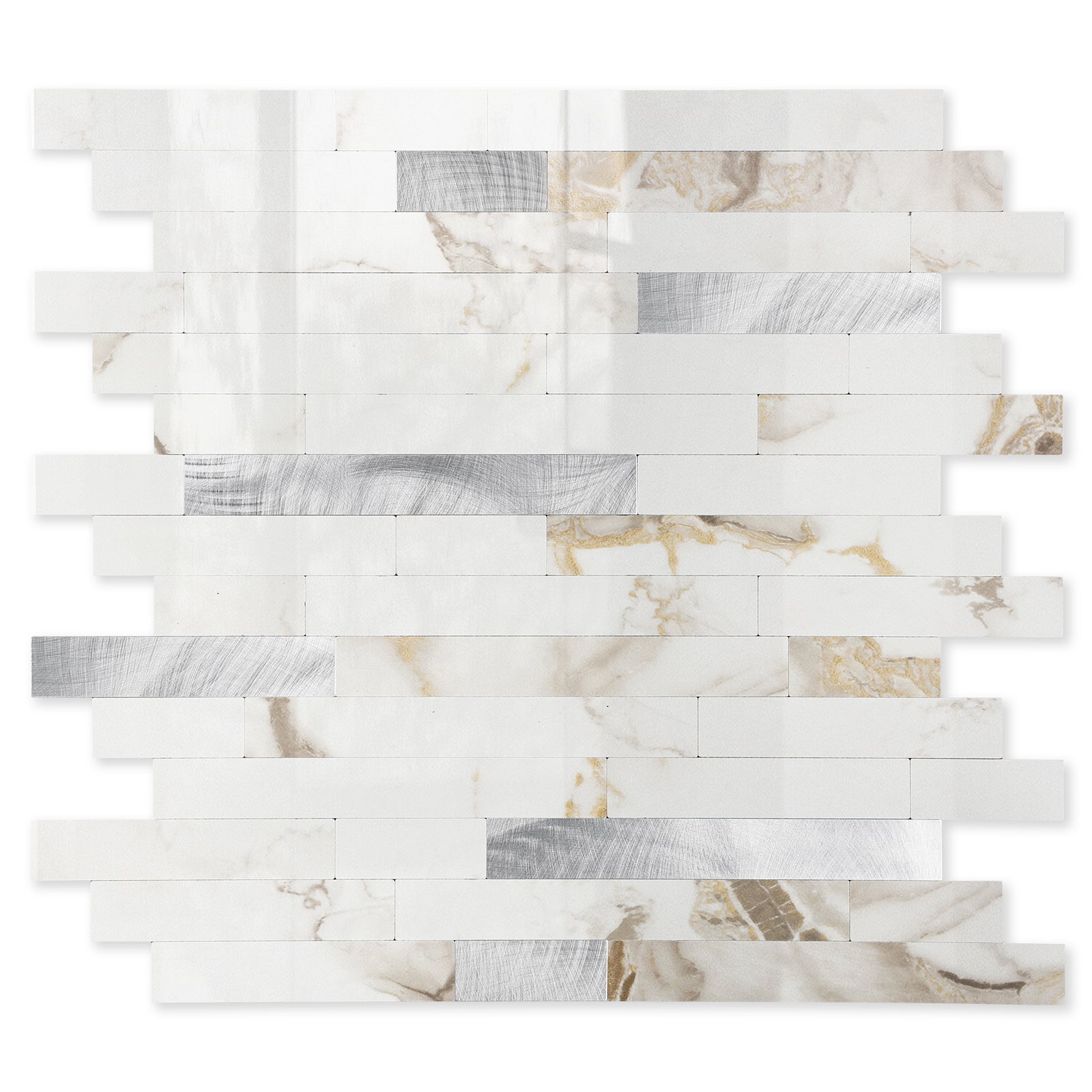 Polished White with Gold Tiles