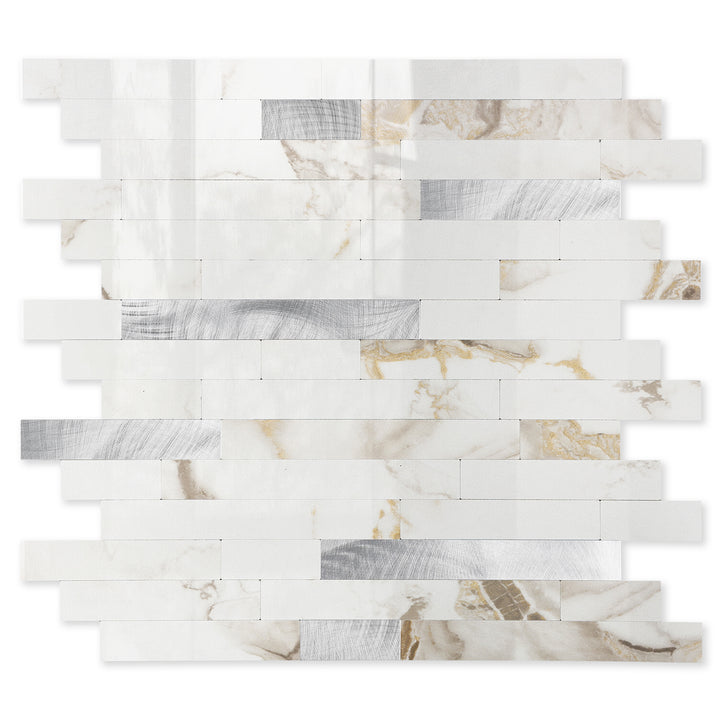 Polished White with Gold Tiles