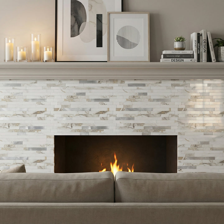 peel and stick tile for fireplace