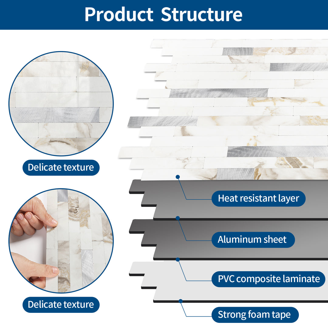 backsplash tile structure