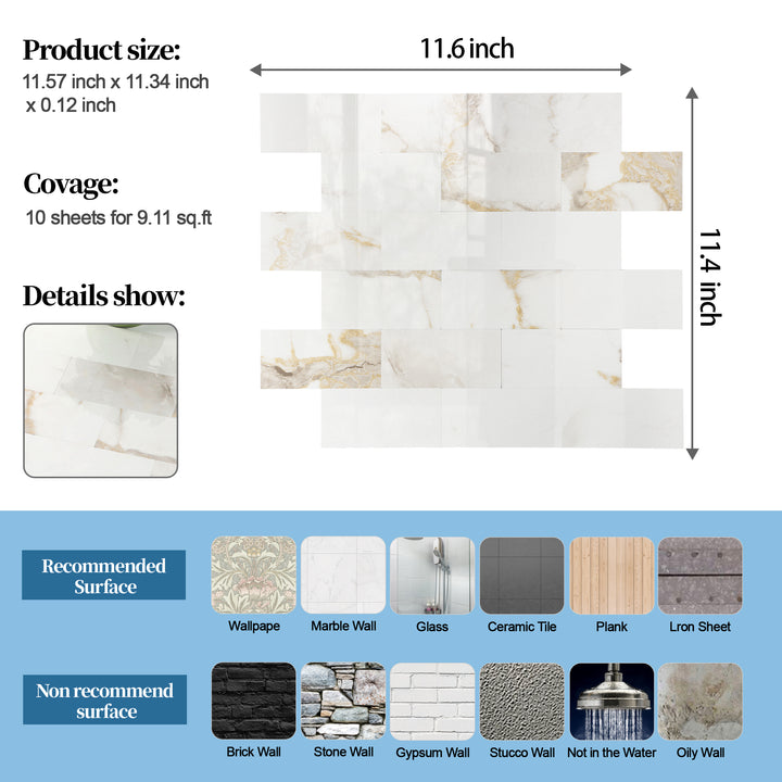 subway tile size