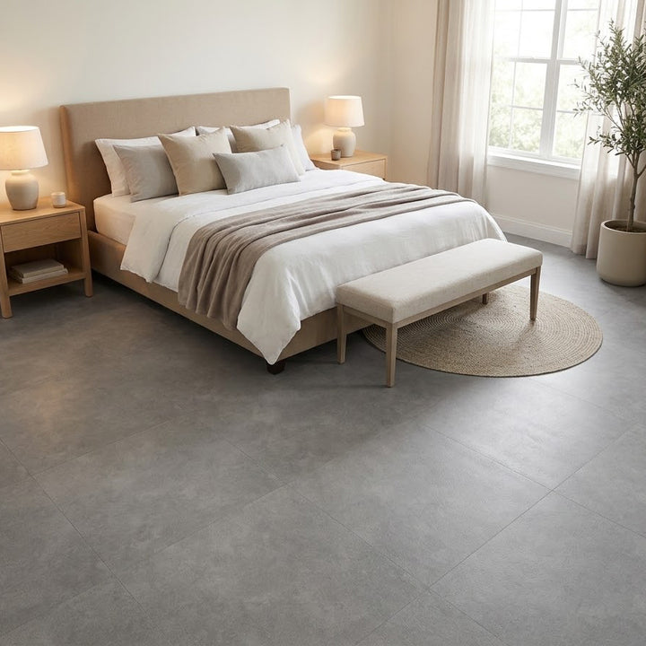 23.62" X 23.62" Peel and Stick Floor Tile, Gray Marble Waterproof Vinyl Floor Tiles