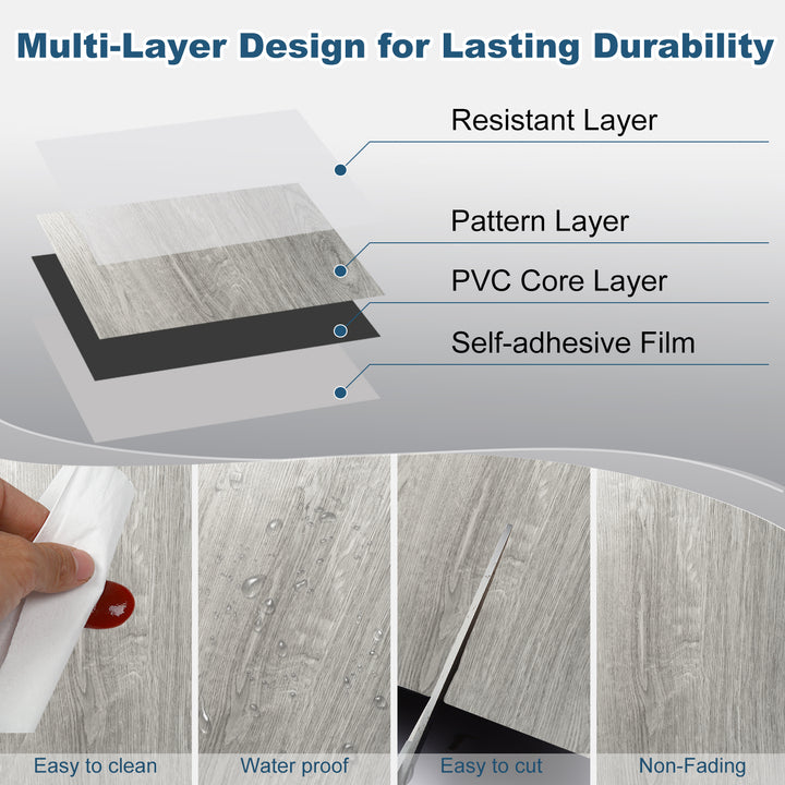 Floor tile material layers visualization