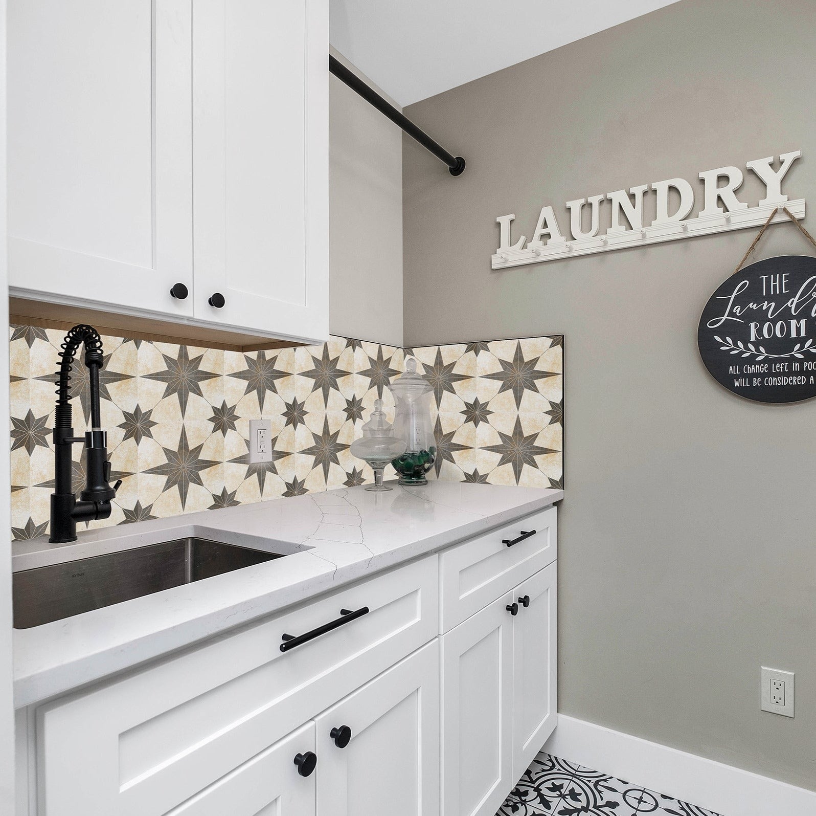 peel and stick tile for laundry room