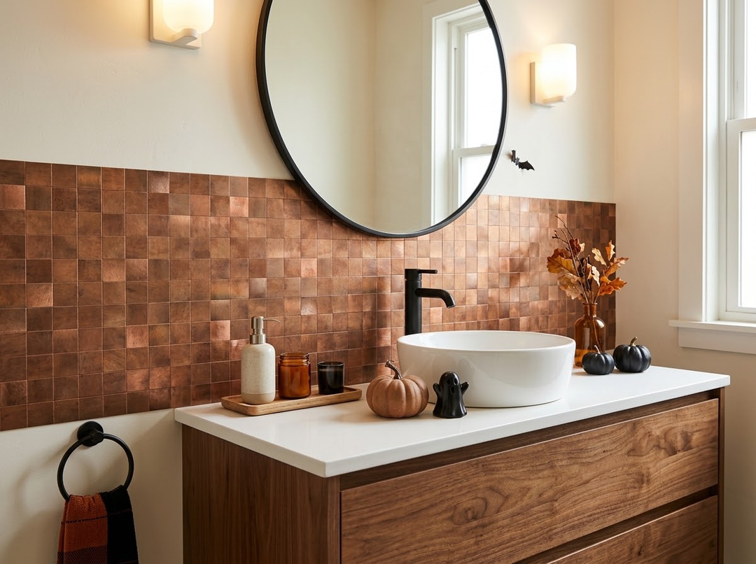 hallween copper tile decor