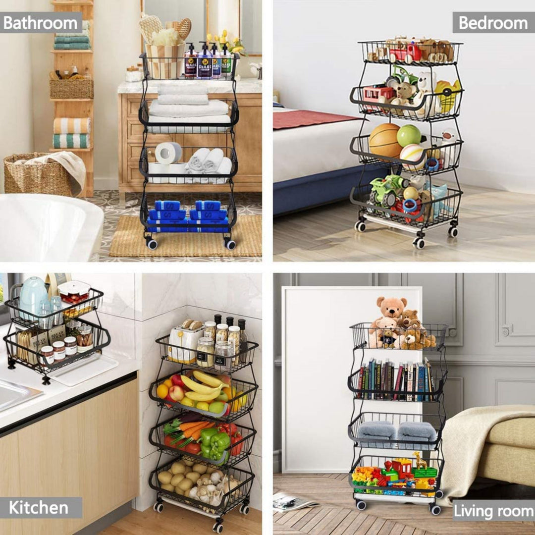 Fruit Vegetable Storage Basket for Kitchen - 4 tier
