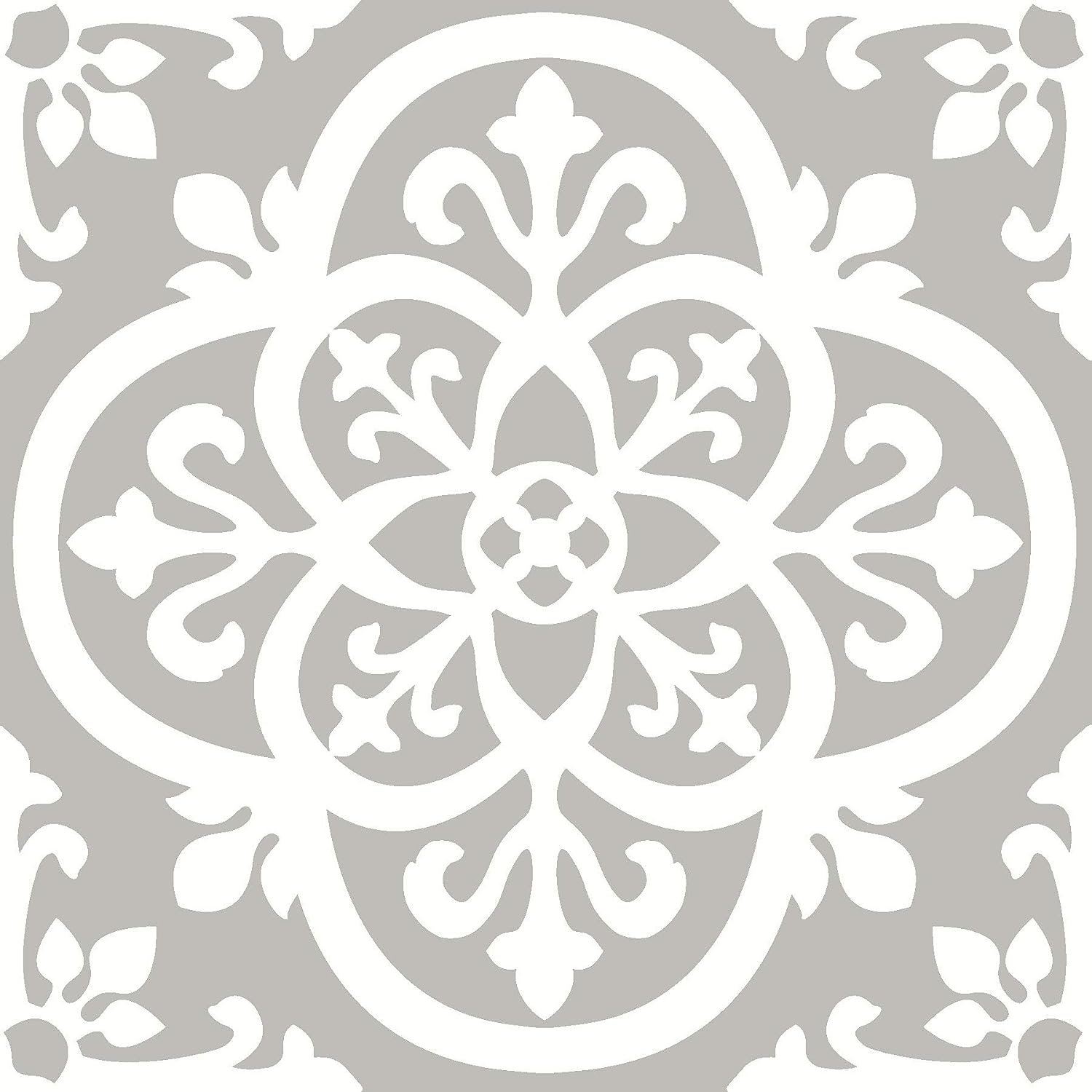 Grey Patterned Peel and Stick Floor Tiles