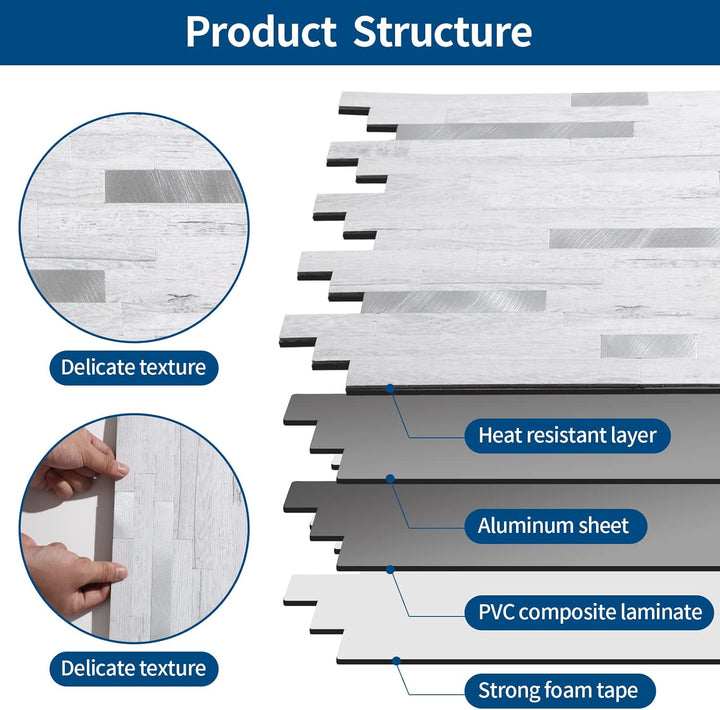 PVC tile backsplash life style image Linear Blend in Teak Wood