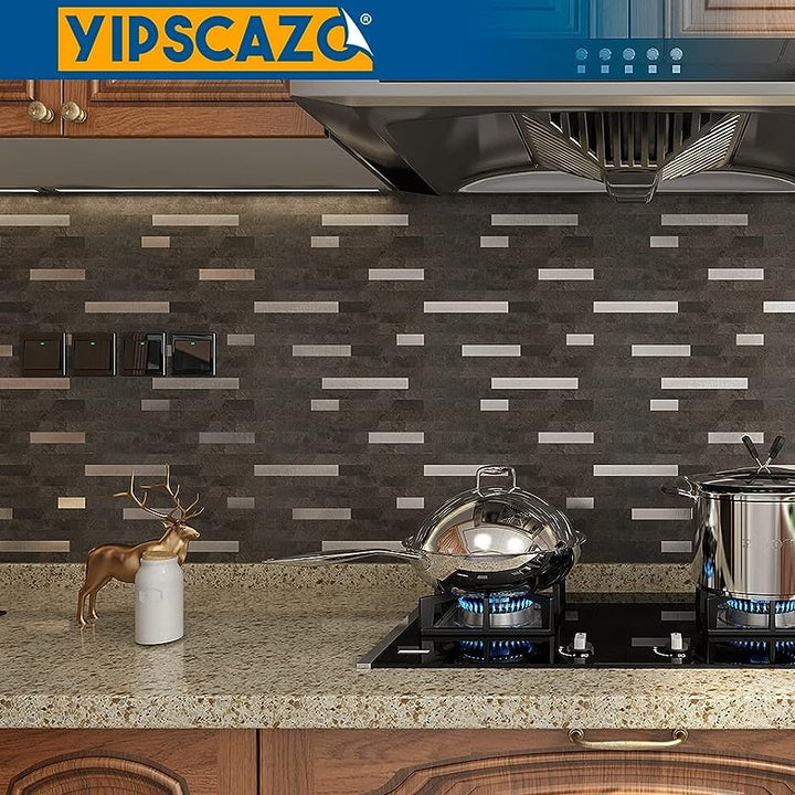 PVC backsplash ideas for kitchen Linear Blend in Black