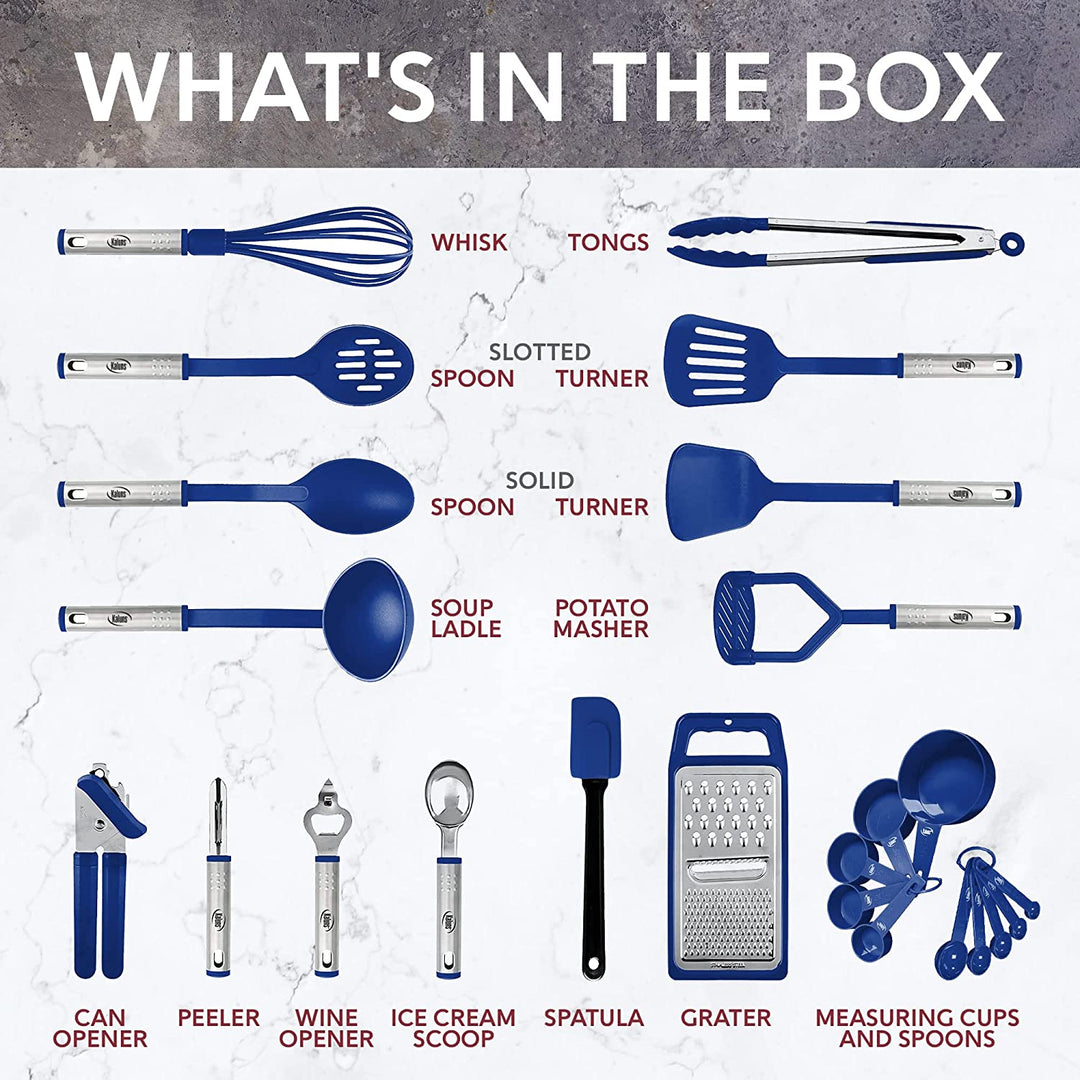 Nylon and Stainless Steel Kitchen Utensil Set 24 Pcs